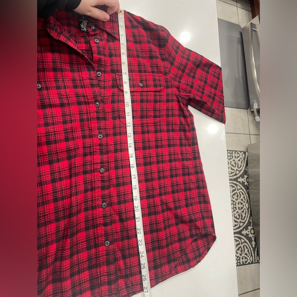 Lauren Ralph Lauren Women Red Black Plaid Flannel Button-Down Shirt Sz S cotton - Picture 3 of 15